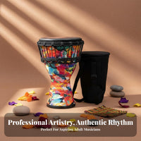 Lightweight African Djembe Easy to Learn Rope-Tuned Djembe Portable Percussion Instrument Rich Resonant Sound for Beginners, Adults, Musicians