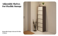 Space-Saving Tipping Shoe Cabinet Large Capacity Narrow Multi-Tier Locker Easy to Assemble Household Furniture Flip-down Drawers for Apartment Dwellers, Homeowners, Entryway, Small Areas, Hallway, Mudroom