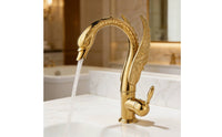 Swan Faucet Polished Single Handle Faucet Solid Brass Tap for Vanity