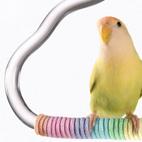 Colorful Bird Swing Easy to Clean Crystal Parrot Swing Stylish Design Hanging Loop Bird Toy for Parakeets, Lovebirds