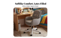 With casters Scalloped backrest rotating Chair Height Adjustable Vanity Stool Shell-Shaped backrestrest Indoor Seating effortless Rolling Casters for Students, Home Office Workers, Beauticians, Bedroom, Dorm Room, vanity area, Salon