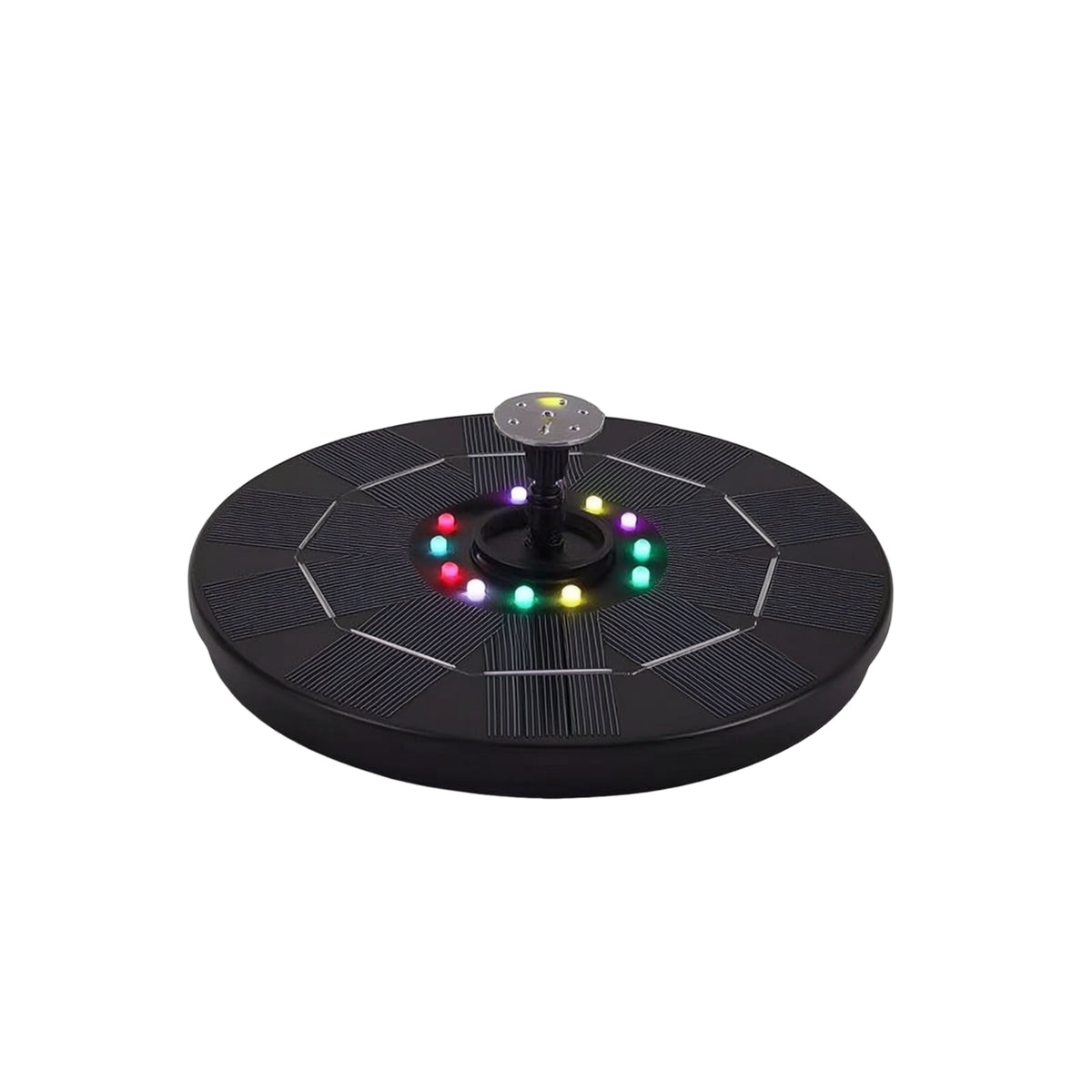 Pond Pump Cordless Solar Fountain with LED Lights for Birdbath