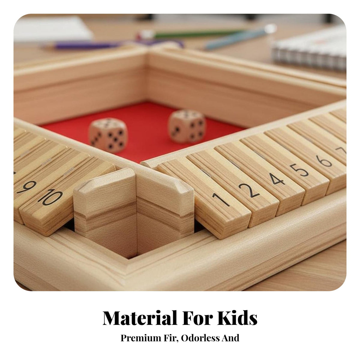 Number Learning Toy Develops Reasoning Skills Wooden Number Flip Game Child Materials 4 Player Dice Game for Kids, Families, Classroom
