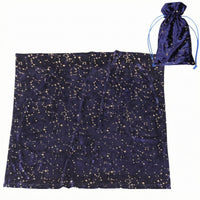 Small Stars and Moons Divination Cloth Tablecloth Drawstring Pouch Velvet Divination Cloth Soft Surface Starry Sky Tablecloth for Divination Fans