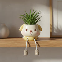Creative Hanging Leg Planter Whimsical Cute Hanging Planter Desktop Display Cartoon Face Flower Pot for Desk, Living Room, Indoor