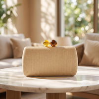 Clutch with Bead Clasp Textured Evening Clutch Bag Elegant Evening Purse for Parties