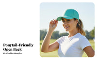Quick-Dry High Ponytail Hat Sun Protection Accessible Back Cap Lightweight for People with Long Hair, Golfers, Outdoor Sports, Running