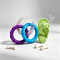 Tug-of-Tug-of-Strength Rope Toy Soft Rubber Rope Gnaw Toy Interactive for Dogs, Young Dogs