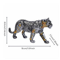 Desktop Display Futuristic Tiger Figurine Realistic Detailing Mechanical Tiger Statue for Desk, Office