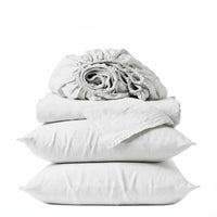 4 Pieces 300 Thread Count Duvet Cover Set Percale Weave Bed Linen Pre-Washed Home Textiles Breathable for Hot Sleepers, Homeowners, Gift Givers, Bedroom, Guest Room