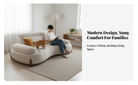 Curved puff Sofa pet-withstandant material Living Room Furniture Adjustable rear supportrest Sectional Couch for Apartment Dwellers, Families, Lounge Area, Bedroom