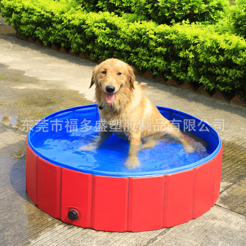 Foldable PVC Pet Swimming Pool for Dogs and Cats, Portable Bathing Tub for Outdoor and Indoor Use
