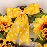 Sunflower Wreath Door Hanging Decoration for Spring & Christmas