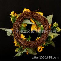 Sunflower Wreath Door Hanging Decoration for Spring & Christmas