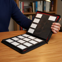 PU Leather Card Case Water-Resistant Zippered Card Binder Large Capacity Collection Book Dustproof 12-Pocket Zip Binder