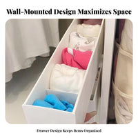 Sock Organizer Box Space Saving Underwear Divider Container Compartment Wall-Mounted Design Mounted Sock Organizer for Women, Wardrobe, Bedroom