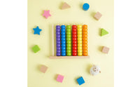 Wooden Bead Counting Frame Early Learning Wooden Educational Abacus Hand Eye Coordination Color Sorting Stacking Toy for Young Children, Infants