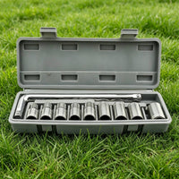 Compact Socket Wrench Toolkit Heavy-Duty Socket Wrench Set with Tool Box Portable Tools Organized for DIYers, Car Repair