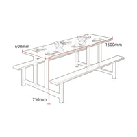Stainless Steel Dining Table Heavy Duty Commercial Furniture Easy to Clean for Students, Food Court