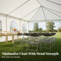Foldable Plastic Folding Chair Space-Saving Seating Furniture Multi-Purpose Portable Seat Easy Unfold and Close for Event Organizers, Office Managers, Conference Room, Outdoor Events, Queueing, Gardening