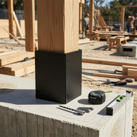 Post Protector with Screws Easy-to-Install Metal Post Sleeve with Boring Tool Heavy-Duty Hardware for Contractors