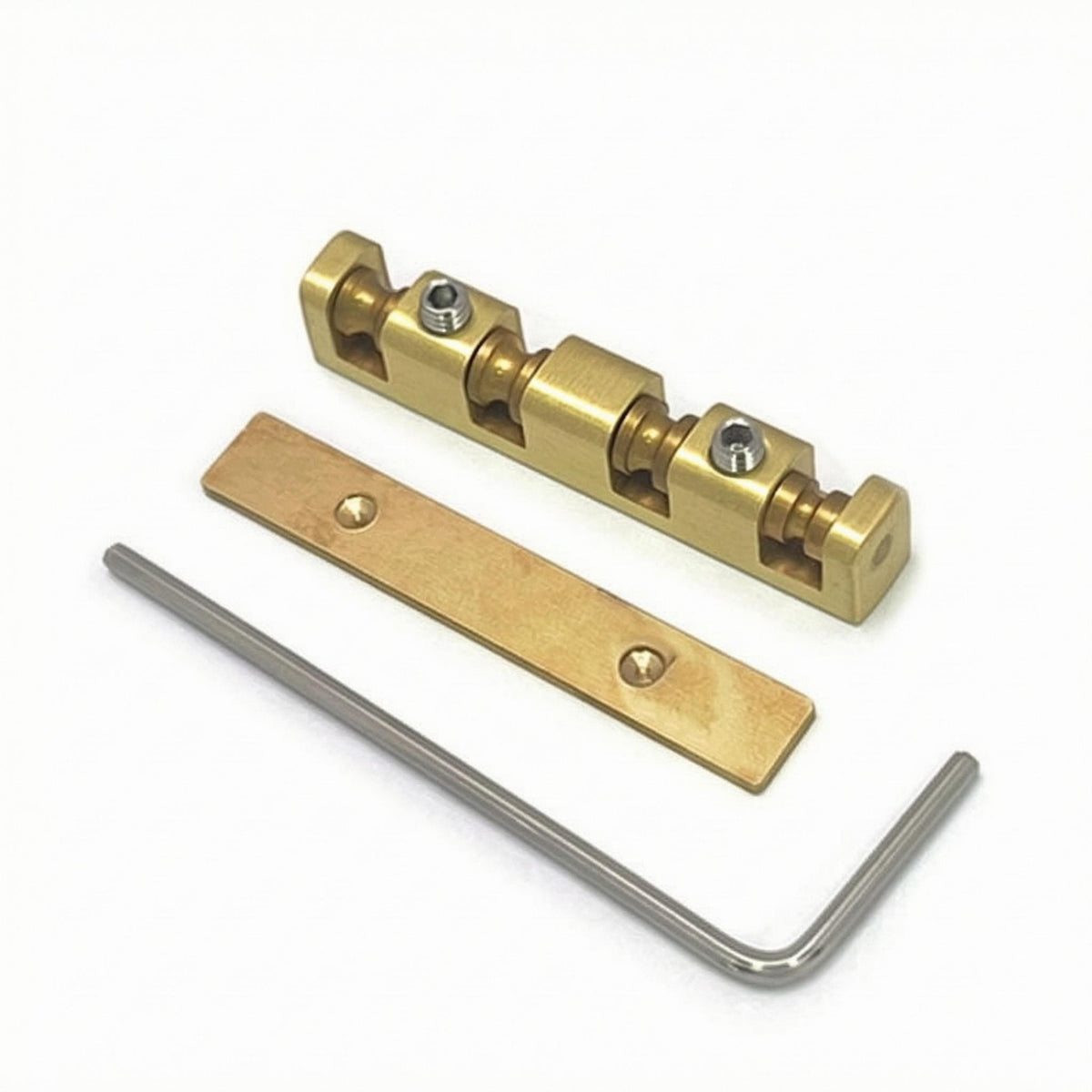 Adjustable Height Bass Bridge Nut Brass Finish Roller Bridge Nut Hex Key Included Instrument Hardware