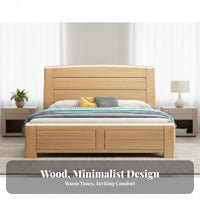 foundation Bed Frame with Headboard Modern Design Slatted foundation Bed Minimalist aesthetic Bedroom Furniture for partners, Homeowners, Apartment, Guest Room