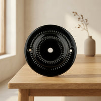 Ceiling Rose for Elegant Ceiling Lighting and DIY Pendant Projects, Ribbed Black Ceramic Lamp, Large Ceiling Rose Light Fitting, 125mm Diameter