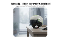 Double Visor Half Helmet 3C Officially Approved Face Electric Bike Helmet Four-Season Impact-Resistant Headwear for Riders, City Commuting