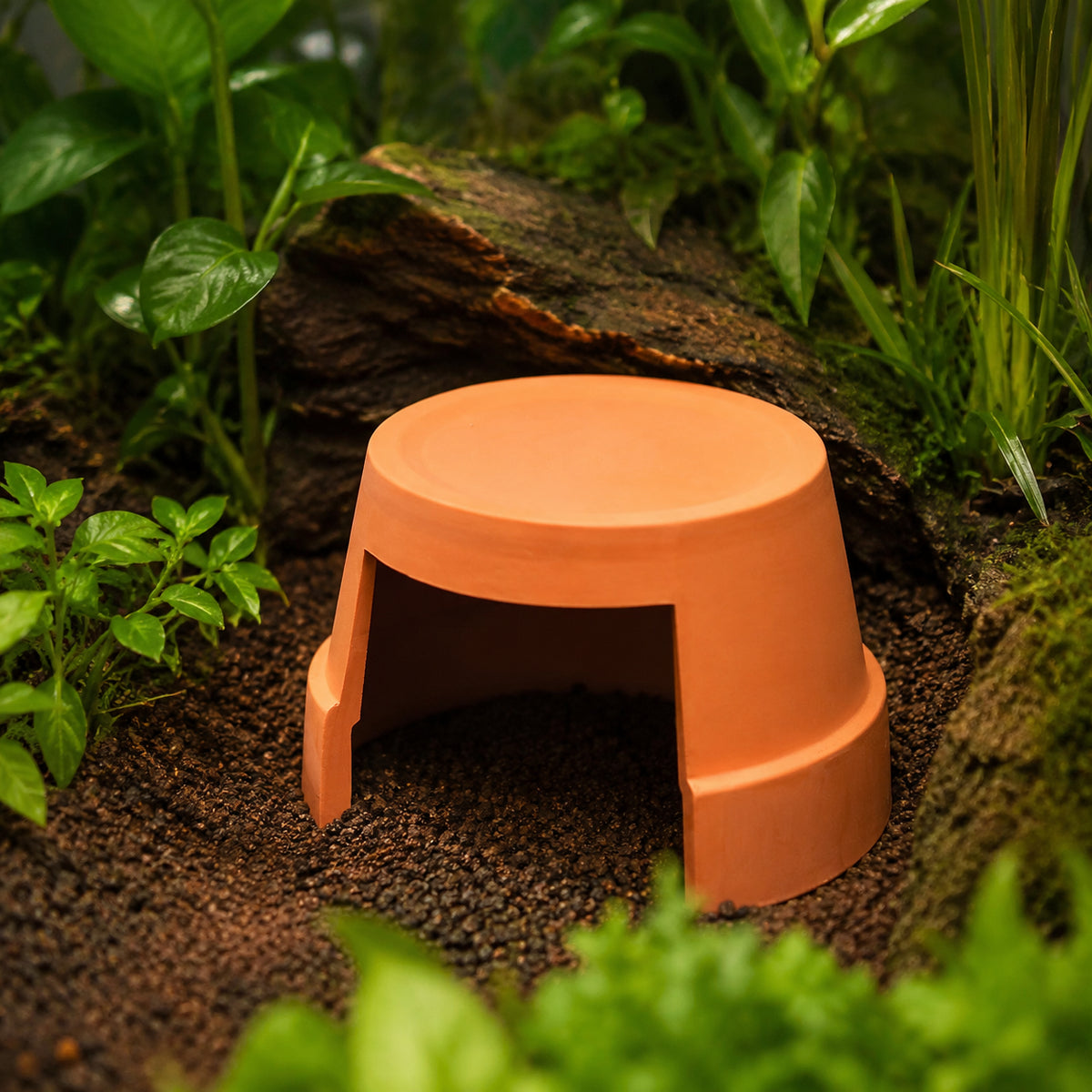 Snake Hide for Shedding, Moist Hide for Snakes, Ceramic Reptile Hide for Terrarium, Humid Cave Shelter