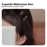 Crystal Knot Hair Fastener Cute Design Mini Crystal Knot Barrette Bangs Fastener Stylish Accessory Secure Grip