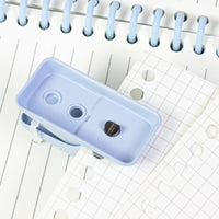Cute Design Mini Hole Puncher Easy to Clean Single Hole Punch Portable Loose-Sheet Binding Tool 10 Sheet Capacity for Students, Crafters, School, Scrapbooking