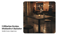 Urban aesthetic Booth Set Sintered Sta surface Urban aesthetic Dining Set Sturdy Construction Bar Table and Chairs for Homeowners, Bistro, Lounge