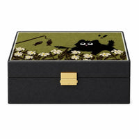 Jewelry Box with Hinged Lid Layered Desktop Jewelry Box Dust-Protective Storage Container for Dresser