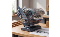 V8 Engine Model Kit Desktop Mini V8 Engine Kit STEM for Classroom, Adults, Teens