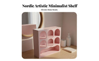 Cream Wind Design Cave Aesthetic Storage Rack Space-Saving Desktop Organizer Cabinet Versatile Use Freestanding Storage Cabinet Easy to Clean for Decor Enthusiasts, Homeowners, Living Room, Bedroom, Home Office, Entryway