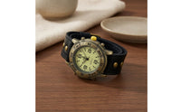 Metal Studs Studded Leather Watch Large Numerals Vintage Punk Watch Round Dial