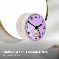 No-Drill Installation Waterproof Bathroom Clock Fogproof Cartoon Suction Cup Clock Quiet Movement for Children, Kitchen, Refrigerator