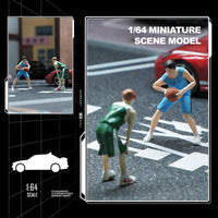 1/64 Basketball Boy Athlete Figure Model, Miniature Colored Figure for Architectural Sand Table Decoration