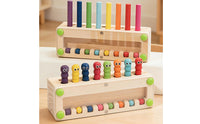 Hand-Eye Coordination Wooden Caterpillar Toy Fine Movement Skills Cylinder Peg Game Interactive Color Stack Toy Sensory Play for Preschoolers, Kids, Toddlers, Kindergarten, Classroom