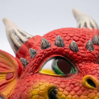 Dragon Mask Lightweight Dragon Mask with Horns Realistic Soft for Cosplayers, Cosplay, Costume Parties
