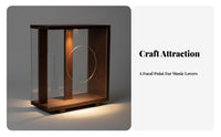 LP Album Storage Box Clear Acrylic Panels Wooden LP Album Box Retro Design