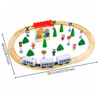 Play Accessories Electric Wooden Train Set Wooden Railway Playset Child Plaything