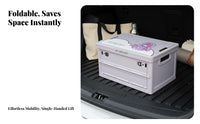 Car Trunk Organizer Box Space Saving Stackable Car Trunk Organizer Versatile Foldable Storage Box with Lid for Campers, Homeowners, Travel, Garage