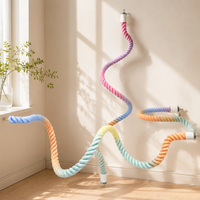 Parrot Rotating Climbing Perch Cockatiel Peony Budgie Climbing Swing Toy Cotton Rope Stand Decoration