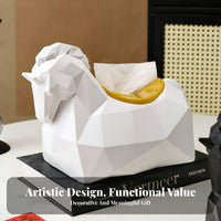 Chinese Chic Horse Shaped Tissue Box Prosperity Symbol Astrological Horse Desktop Ornament Twofold-Use for Living Room, Office