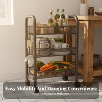 Space-Saving Design Rolling Microwave Cart Lockable Casters Microwave Oven Stand Heavy Duty Kitchen Storage Trolley Sturdy Construction for Apartment Dwellers, Homeowners, Pantry, Garage, Balcony, Living Room