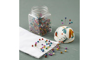 Pearlized Heads Sewing Pins with Pincushion Jar Multi-Colored Colorful Ball Head Straight Pins Easy to See for Seamstresses, Quilters, Crafters, Dressmaking, Crafting
