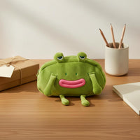 Frog Writing Instrument Case Cute Creature Design Zipper Pen Bag Desktop