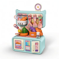 Tabletop Play Kitchen with Accessories Interactive Kids Kitchen Playset Educational Toy Pots and Pans Bright Colors for Toddlers, Daycare